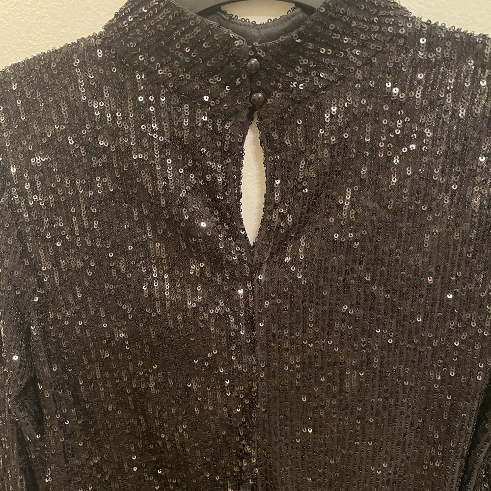CeCe Black Sequin Top - Picture 9 of 12
